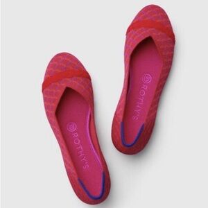 NEW Rothy's Round Flats Pomegranate Grid Plaid 8.5